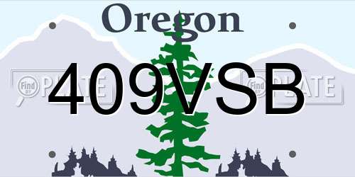 409VSB Oregon License Plate