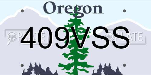 409VSS Oregon License Plate