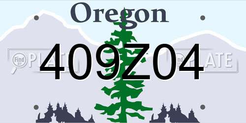 409Z04 Oregon License Plate