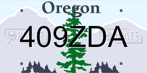 409ZDA Oregon License Plate