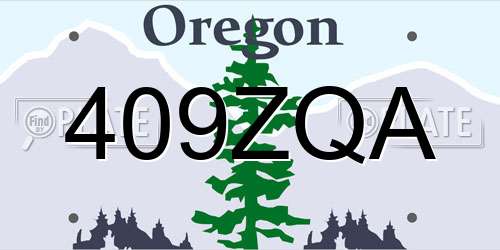 409ZQA Oregon License Plate