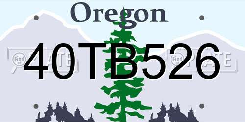 40TB526 Oregon License Plate