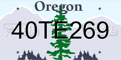 40TE269 Oregon License Plate