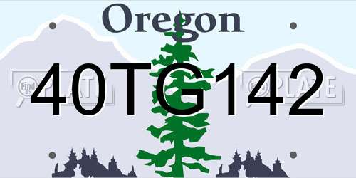 40TG142 Oregon License Plate