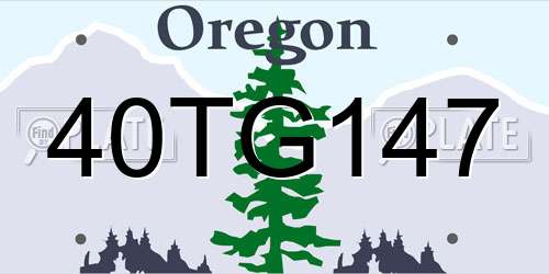 40TG147 Oregon License Plate