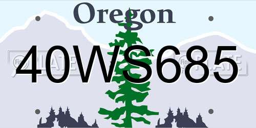 40WS685 Oregon License Plate
