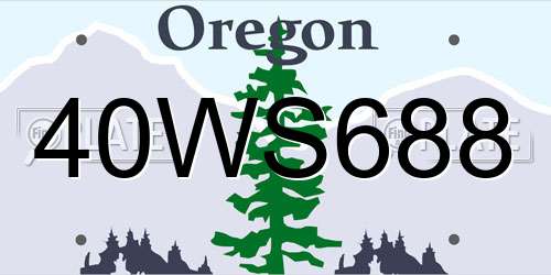 40WS688 Oregon License Plate