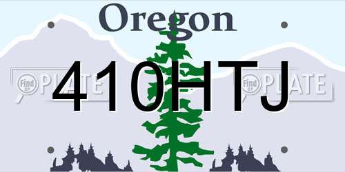 410HTJ Oregon License Plate