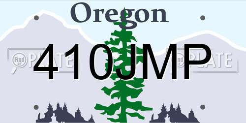 410JMP Oregon License Plate