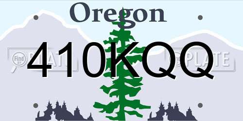 410KQQ Oregon License Plate
