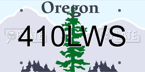 410LWS Oregon License Plate