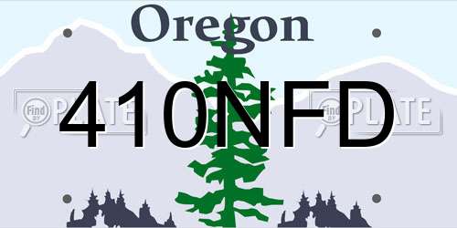 410NFD Oregon License Plate