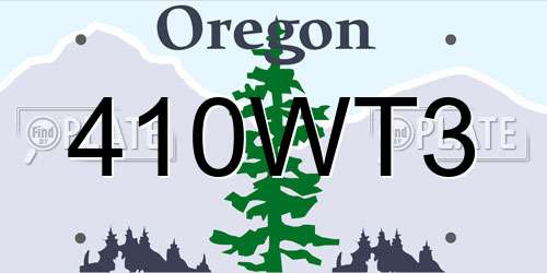 410WT3 Oregon License Plate