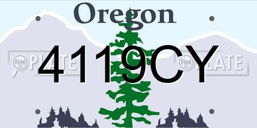4119CY Oregon License Plate