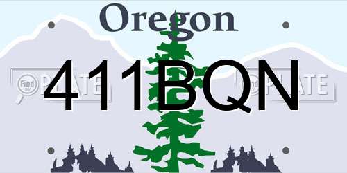 411BQN Oregon License Plate