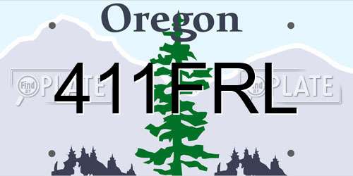 411FRL Oregon License Plate