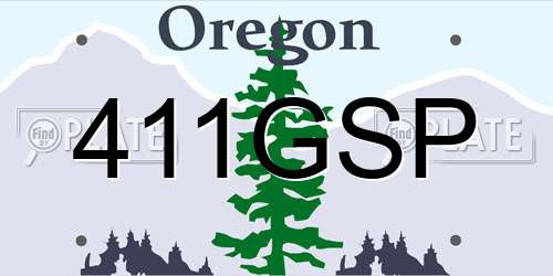 411GSP Oregon License Plate