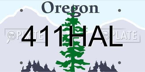 411HAL Oregon License Plate