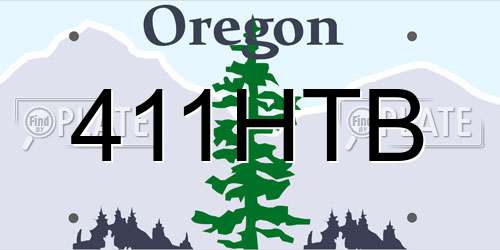 411HTB Oregon License Plate