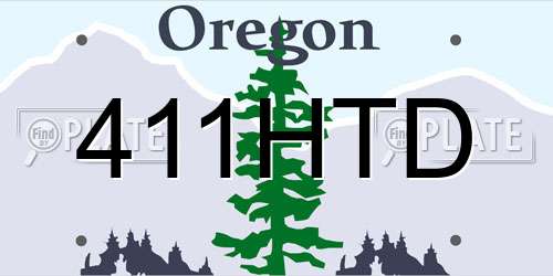 411HTD Oregon License Plate