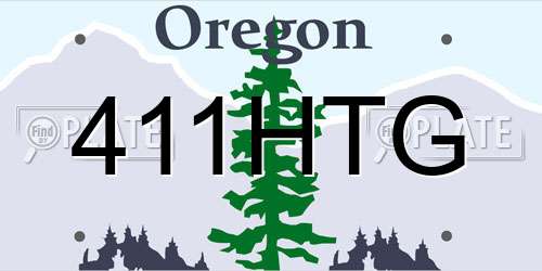 411HTG Oregon License Plate