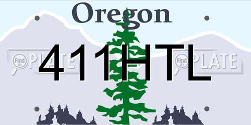 411HTL Oregon License Plate