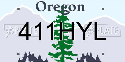 411HYL Oregon License Plate