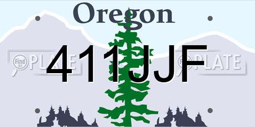 411JJF Oregon License Plate