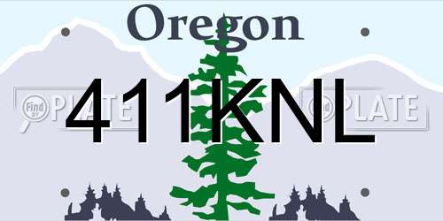 411KNL Oregon License Plate
