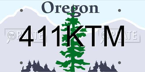 411KTM Oregon License Plate