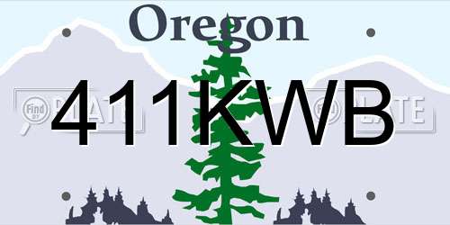 411KWB Oregon License Plate