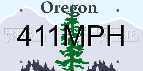 411MPH Oregon License Plate