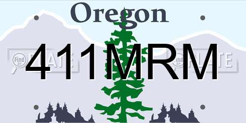 411MRM Oregon License Plate