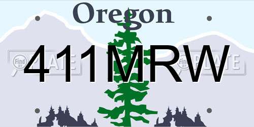 411MRW Oregon License Plate