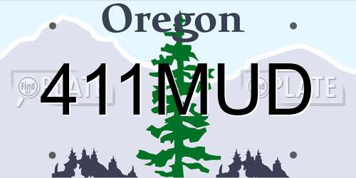 411MUD Oregon License Plate