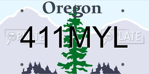 411MYL Oregon License Plate