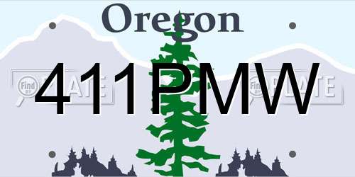 411PMW Oregon License Plate