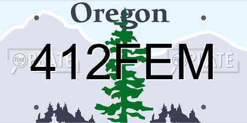 412FEM Oregon License Plate