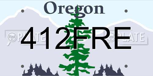 412FRE Oregon License Plate