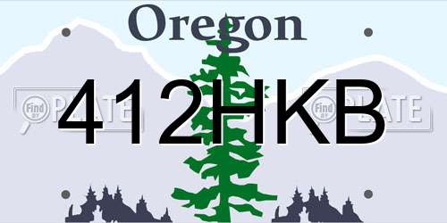 412HKB Oregon License Plate