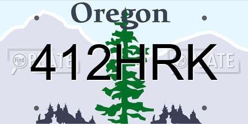 412HRK Oregon License Plate