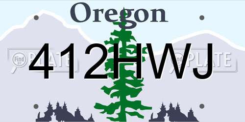 412HWJ Oregon License Plate
