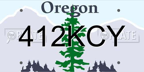 412KCY Oregon License Plate