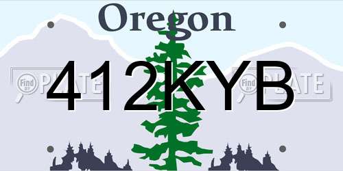 412KYB Oregon License Plate