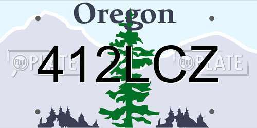 412LCZ Oregon License Plate