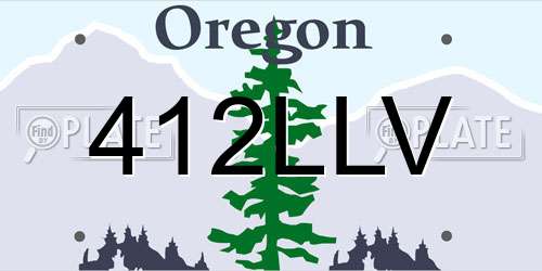 412LLV Oregon License Plate