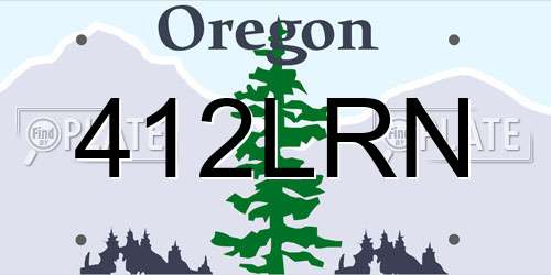 412LRN Oregon License Plate