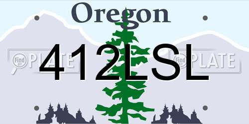 412LSL Oregon License Plate