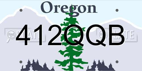 412QQB Oregon License Plate