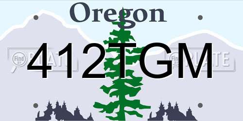 412TGM Oregon License Plate